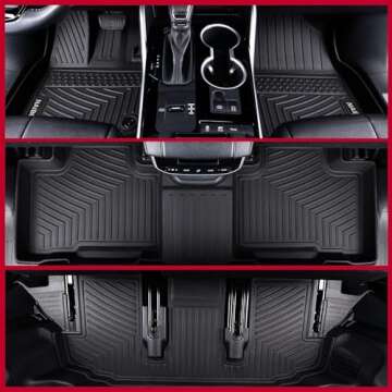 Naibeve Floor Mats for Kia Sorento 2021-2024 2025 (Not Hybrid)-All Weather for Kia Sorento Floor Mats Liners& Cargo Liner& Seats Back Cover Behind The 3rd Row