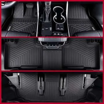 Naibeve Floor Mats for Kia Sorento 2021-2024 2025 (Not Hybrid)-All Weather for Kia Sorento Floor Mats Liners& Cargo Liner& Seats Back Cover Behind The 3rd Row