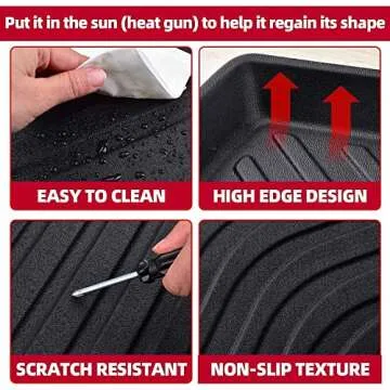 Naibeve Floor Mats for Kia Sorento 2021-2024 2025 (Not Hybrid)-All Weather for Kia Sorento Floor Mats Liners& Cargo Liner& Seats Back Cover Behind The 3rd Row