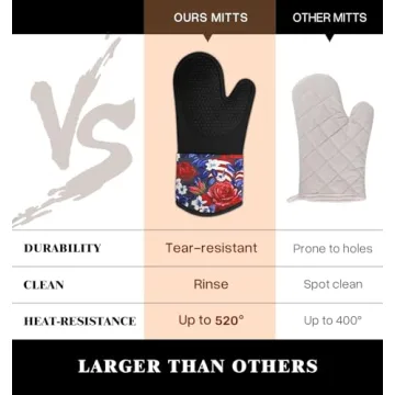 Premium Heat-Resistant Silicone Oven Mitts for All Cooking