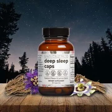 Santa Cruz Paleo L-Theanine Supplement for Relaxation and Sleep Support with Lemon Balm, Valerian Root, Passion Flower, Gluten Free, Keto, Sugar Free, Paleo, 600mg Formula, 15 Servings, 30 Capsules