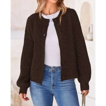 BTFBM Women's Chunky Knit Fall Cardigan - Fashionable Winter Outerwear