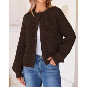 BTFBM Women's Chunky Knit Winter Cardigan - Soft & Stylish