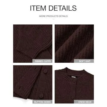 BTFBM Women's Chunky Knit Winter Cardigan - Soft & Stylish