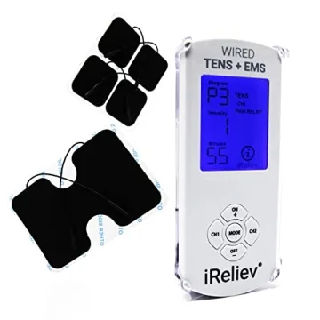 iReliev TENS Unit + EMS Muscle Stimulator - 14 Therapy Modes for Premium Pain Relief