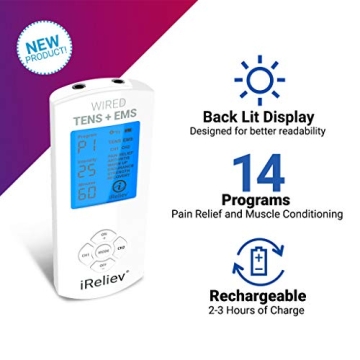 iReliev TENS Unit EMS Stimulator for Pain Relief Recovery