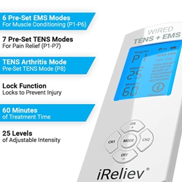 iReliev TENS Unit EMS Stimulator for Pain Relief Recovery