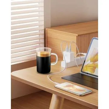 LUXU Glass Coffee Mugs 16 oz,Set of 2 Large Glass Coffee Cups Clear Tea Cups,Iced Coffee Glasses,Lead-Free Drinking Glasses for Water,Cappuccino,Latte,Cereal,Yogurt,Milk-Flat Bottomed Design