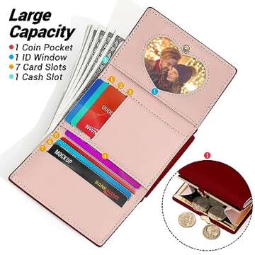 YINHEXI Wallet for Women, Cute Wallet Card Holder, Small Trifold RFID Blocking Purse, Cute Small Lea...