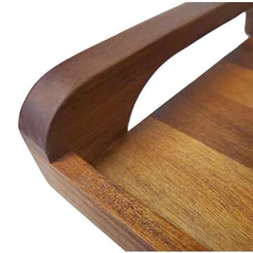Denmark Tools for Cooks Artisanal Acacia Serving Collection- Wood Cutting Chopping Board Platter Tray, Large Rectangular Reversible Footed Charcuterie/Tray Set of 3