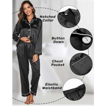 GAESHOW Luxurious Silk Pajama Set for Women - Classy and Comfortable 2 Piece Loungewear