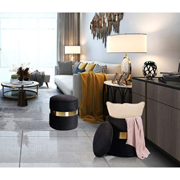 Stylish DEERUN Velvet Storage Ottoman Pack of 2