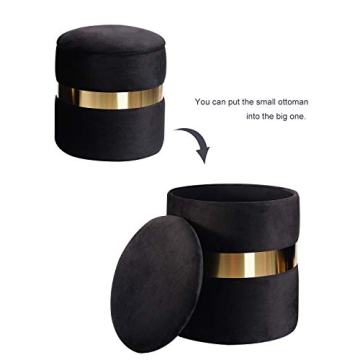 Stylish DEERUN Velvet Storage Ottoman Pack of 2