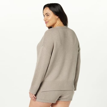 Drop Women's Brigitte Chunky Cardigan in Heather Mushroom