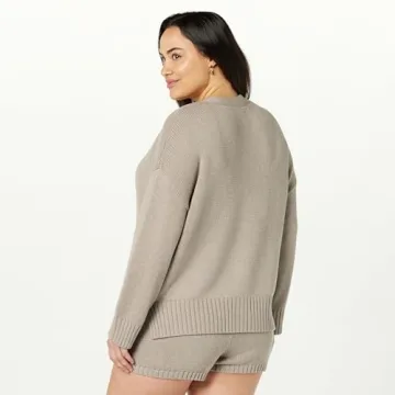 Drop Women's Brigitte Chunky Cardigan in Heather Mushroom