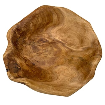 JFFLYIT Creative Wood Bowl - Unique Handmade Root Carved Serving Bowl 10"-12"