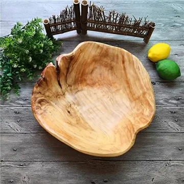 Unique Handcrafted Wood Bowl - JFFLYIT Root Carved Serving Bowl