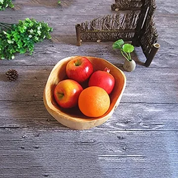 Unique Handcrafted Wood Bowl - JFFLYIT Root Carved Serving Bowl