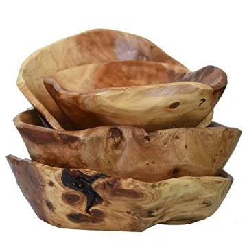 Unique Handcrafted Wood Bowl - JFFLYIT Root Carved Serving Bowl
