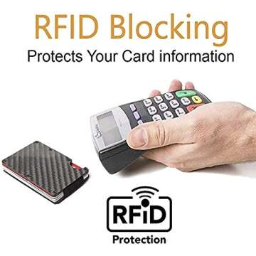 Minimalist Carbon Fiber Wallet, Slim Wallet & RFID Blocking Front Pocket Wallet - Credit Card Holder (Slim) (Slim)