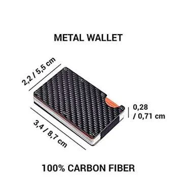 Minimalist Carbon Fiber Wallet, Slim Wallet & RFID Blocking Front Pocket Wallet - Credit Card Holder (Slim) (Slim)