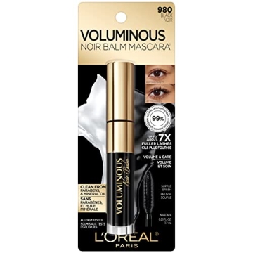 L’Oréal Paris Voluminous Noir Balm Volumizing Mascara, Washable, Black, 0.26 Fl Oz., 1 Count