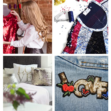 Mandala Crafts Elastic Sequin Ribbon Trim - 1.5 Inch White Sequin Elastic Trim for Sewing Dress Headband - 10 Yards Fabric Metallic Stretch Sequins Band