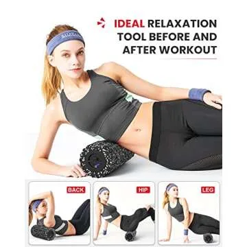 FITINDEX Vibrating Roller Foam for Muscles Deep Tissue, FSA or HSA Eligible, Foot Neck Massager, Exercise, Back Pain Relief, Muscle Recovery, Physical Therapy, 4-Speed & Rechargeable - Black