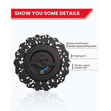 FITINDEX Vibrating Roller Foam for Muscles Deep Tissue, FSA or HSA Eligible, Foot Neck Massager, Exercise, Back Pain Relief, Muscle Recovery, Physical Therapy, 4-Speed & Rechargeable - Black