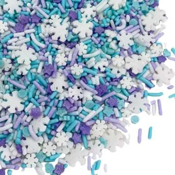 Sprinkles | Frozen in Sugar Sprinkle Mix | Blue Sprinkles | Confetti Sprinkles | Metallic Sprinkles | Snowflake Sprinkles | Cake Sprinkles (8 ounce bag)