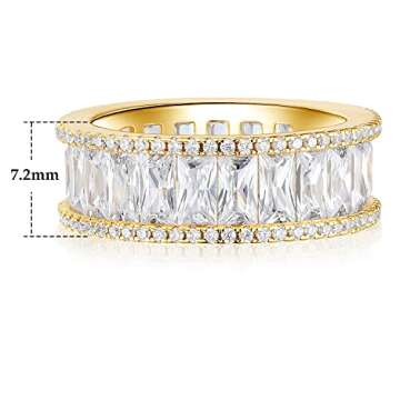 MDFUN 18K Yellow Gold Eternity Ring for Women