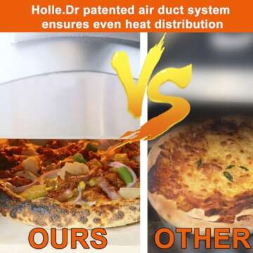 Hello. Dr 13" Wood Fired Pizza Oven Outdoor - Portable Wood Pellet Pizza Oven with Foldable Legs - Countertop Pizza Oven with Built-in Thermometer,Pizza Cutter & Carry Bag, Ideal for Outside Backyard