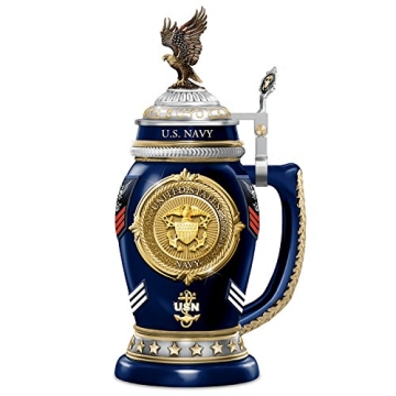 Navy Values Heirloom Porcelain Stein with 22K Gold Accents - Exclusive Collectible