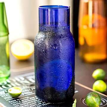 Ochine Bedside Water Carafe Set with Tumbler Glass Set Bedside Night Water Carafe Desktop Water Carafe Bedside Carafe Pitcher and Cup Glass Mouthwash Bottle for Bedroom Bathroom or Kitchen Use