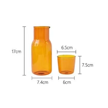 Ochine Bedside Water Carafe Set with Tumbler Glass Set Bedside Night Water Carafe Desktop Water Carafe Bedside Carafe Pitcher and Cup Glass Mouthwash Bottle for Bedroom Bathroom or Kitchen Use