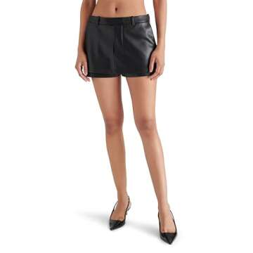 Steve Madden Apparel Women's Rodin Skort, Black Leather