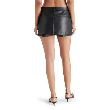 Steve Madden Apparel Women's Rodin Skort, Black Leather