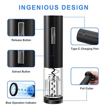 Dodiff Electric Wine Opener Set for Easy Cork Removal