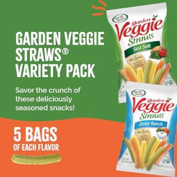 Sensible Portions Veggie Straws Multi-Pack | Sea Salt & Zesty Ranch Flavor | Gluten-Free 0.75 Ounce ...