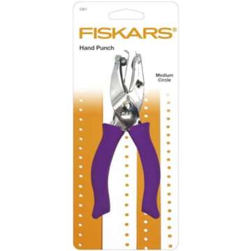 Fiskars 23517097J Circle Hand Punch, 1/8 Inch, Purple , Pink