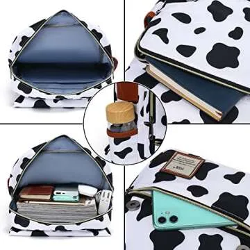 YGR Floral Laptop Backpack for Women, Female, College, Travel, Business, Outdoor Sports, Office, Work (Cow)