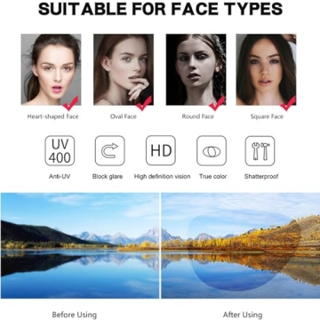 Onrtry Oversized Square Blue Light Glasses for Women Men Thick Frame Big Computer Eyewear Non-Prescription Eyeglasses(Bright Black)