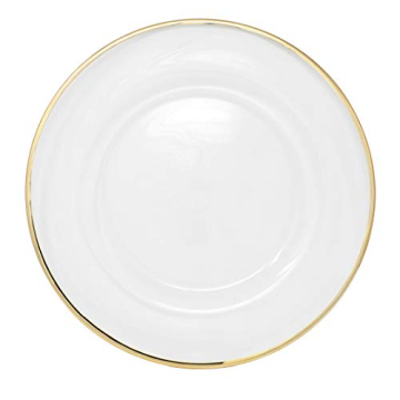 Ms Lovely Clear Glass Charger Plates Elegant Gold Rim Set