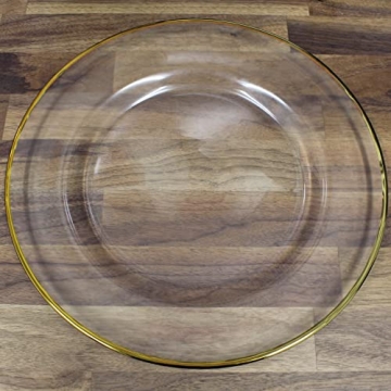 Ms Lovely Clear Glass Charger Plates Elegant Gold Rim Set