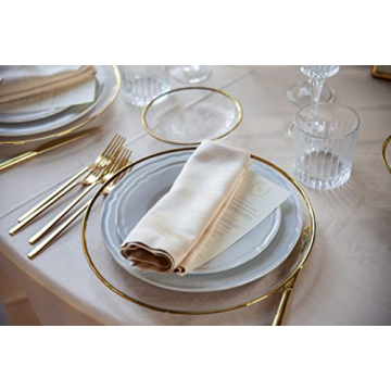 Ms Lovely Clear Glass Charger Plates Elegant Gold Rim Set