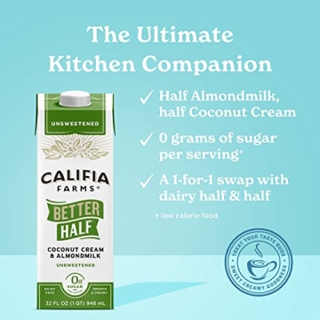 Califia Farms Unsweetened Better Half 32oz Vegan Creamer