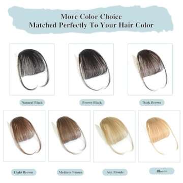 Clip In Bangs 100% Human Hair Bangs Clip In Hair Extensions Clip On Bangs Wispy Dark Brown Clip In Bangs Real Human Hair Fake Bangs For Natural Hair