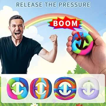 4 Pack Stress Relief Fidget Snapper Toy for All Ages