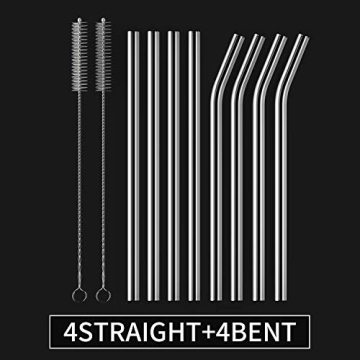 HeykirHome 8-Pack Reusable Glass Straws for Smoothies