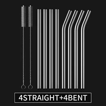 HeykirHome 8-Pack Reusable Glass Straws for Smoothies